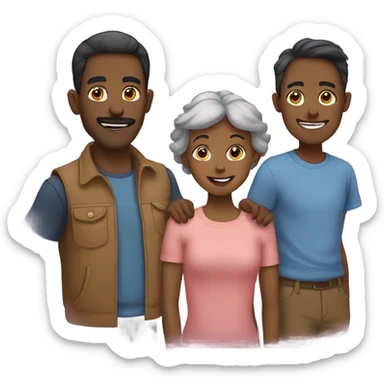 a family of 5 memebers sticker