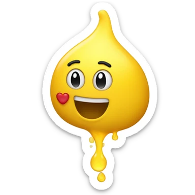 Happy yellow emoji vomiting hearts sticker