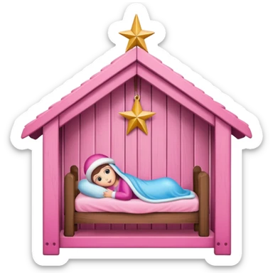 pink christmas crib sticker