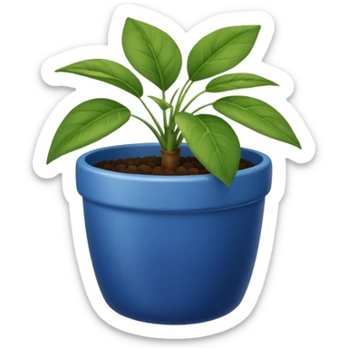 Plant in a blue pot sticker
