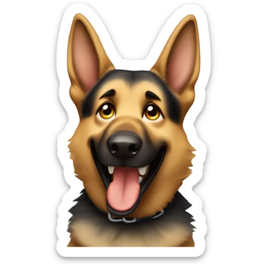 German shepherd laughing hysterically with tears coming out of their eyes  sticker