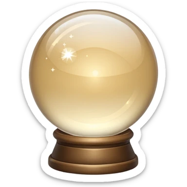 crystal ball sparkles beige sticker