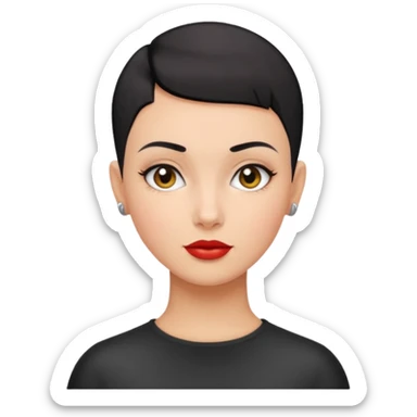 Lady with black buzz cut hair  sticker