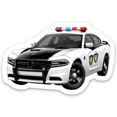Police Car - Dodge Charger Pursuit (Model Year: 2022) (Iconic colour: Black and white) sticker