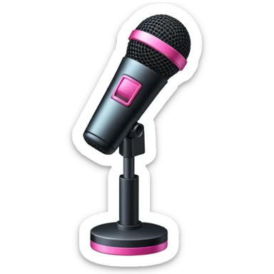 stage microphone with pink strip on bottom sticker