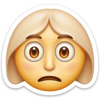 Kızarmış ve bayık bakan gözlü bi emoji sticker