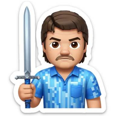 Jack Black as Steve from the Minecraft movie sticker