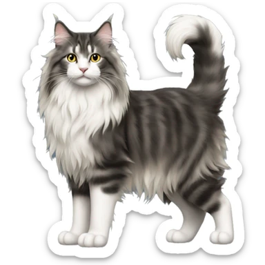 Norwegian forest cat full body sticker