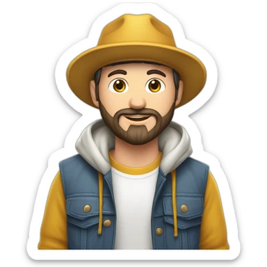 Joven piel blanca gorra levemente gordo con poca barba audífonos de cintilll sticker