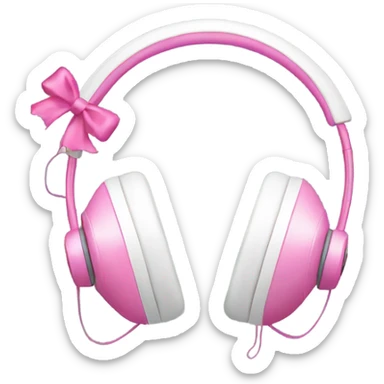 white headphones with pink bows sticker