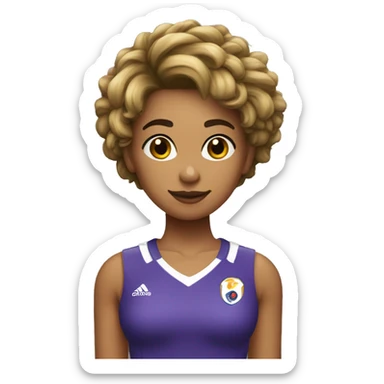 chica con pelo corto liso color negro futbolistica sticker