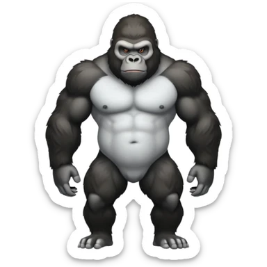 Genere moi un gorille blanc ou l'on voit tout son corps sticker