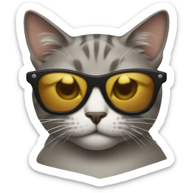 Cat with sunglasses sticker