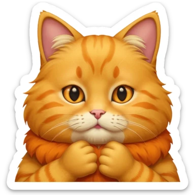 Yellow Cat holding his chin  sticker