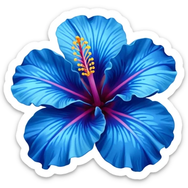 blue hibiscus flower  sticker