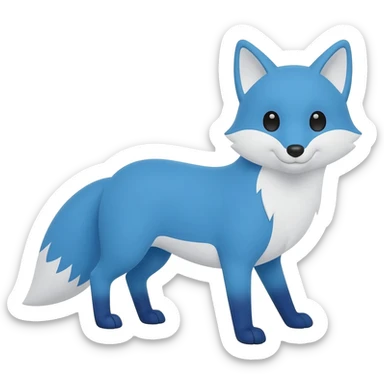 Emoji blue fox sticker