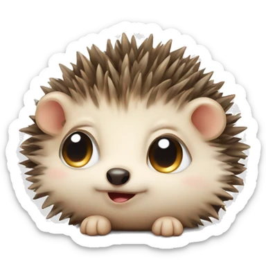 The cute little hedgehog is crying sticker