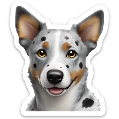 Australian cattle dog grey and white spotted with blue eyes sticker