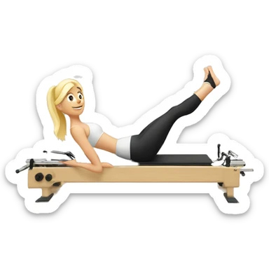 Blonde girl doing reformer pilates  sticker
