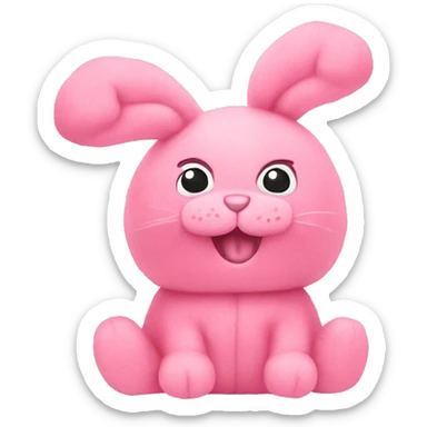 Jelly cat bunny stuffed animal pink sticker