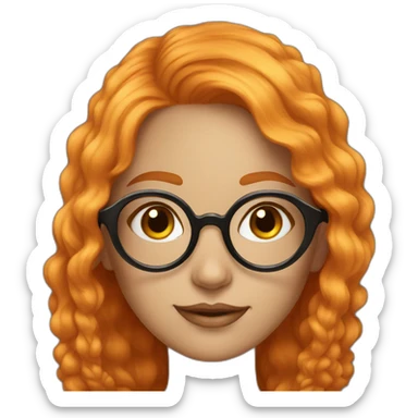 Beautiful girl with orange hair and big golden glasses sticker
