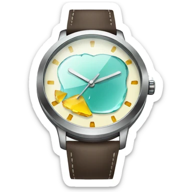 broken glass wristwatch sticker