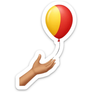 letting go of a yellow-red balloon from hand  sticker