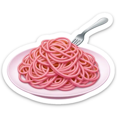 Pink spaghetti sticker