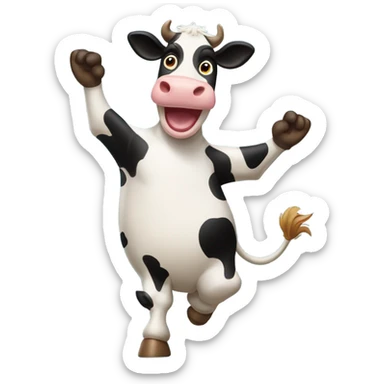 Cow that dances and stands sticker