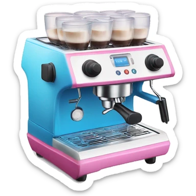 Pink and blue gradient hue espresso machine sticker