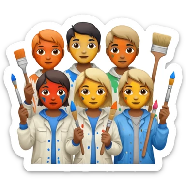 Painters with Paint Stained Faces sticker
