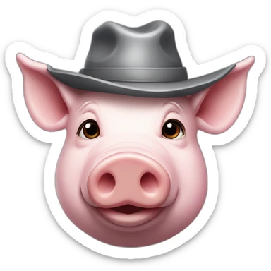 pig with a gray hat with the inscription "true legends club" sticker