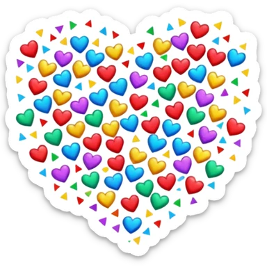 confetti heart sticker