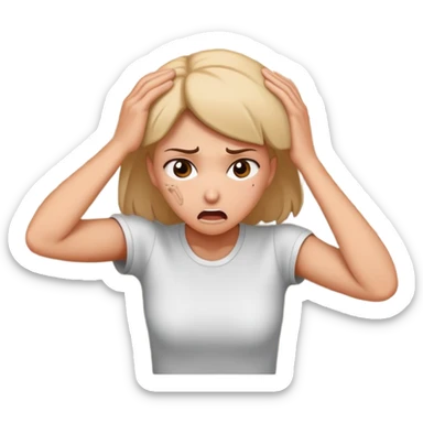 A woman hitting head on wall sticker