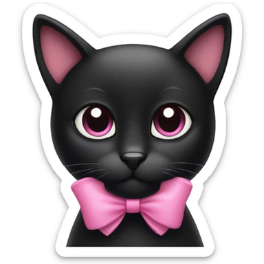 Black cat with pink bow  sticker