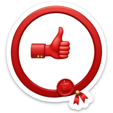 A simple emoji of a certificate document with a seal and a thumbs-up symbol, representing qualification or certification sticker