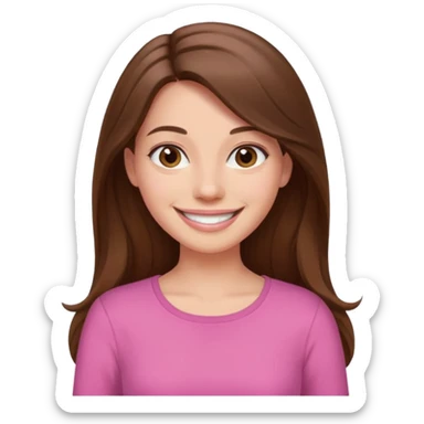 Painting women. smilling   Long hair,  lunette peinture top pink sticker