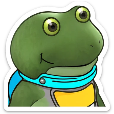 Design a simple, friendly spaceship with a smooth, rounded shape. Add a clear 'face' on the front using glowing lights for eyes and a curved line for a smile, giving it personality. Use a plain background to keep the focus on the ship.. sticker