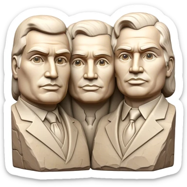 Cinematic Realistic Mount Rushmore Landmark Emoji, showcasing monumental carved presidential faces rendered with crisp textures and dynamic, historical lighting. sticker