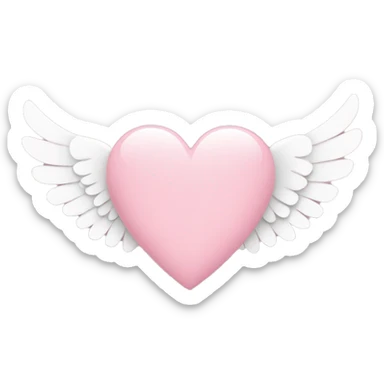 heart with wings in babypink colour sticker