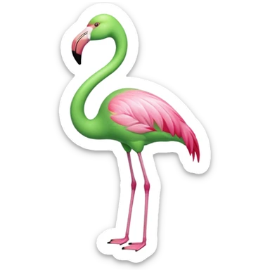green flamingo sticker