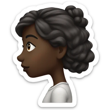 Dark skin girl kissing sticker