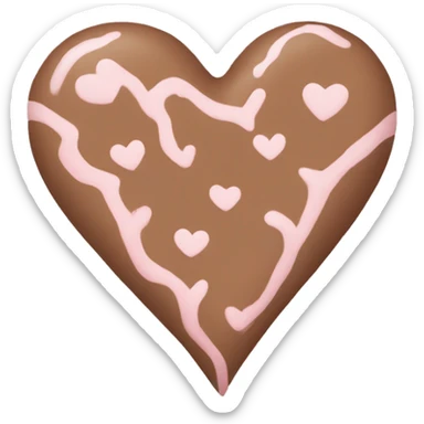 brown pastel heart two halves sticker