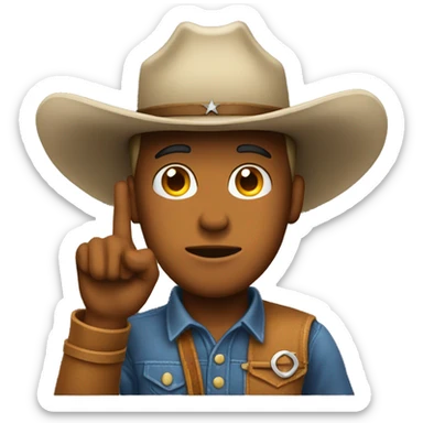 the cowboy emoji face saluting sticker