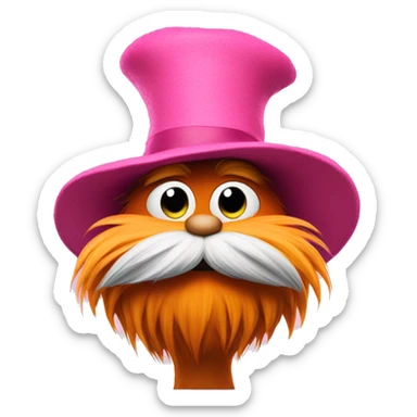 Lorax with pink hat sticker