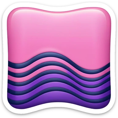 a wavy pink and navy rectangle with purple stripe in middle sticker