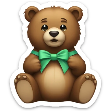Bear with a bow sticker