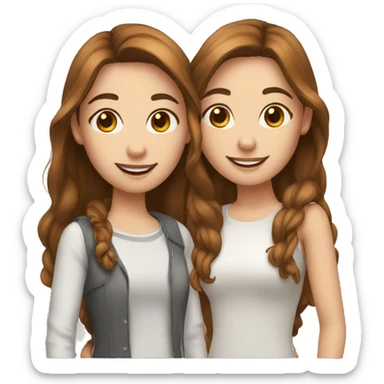best friends both white with brown hair sticker