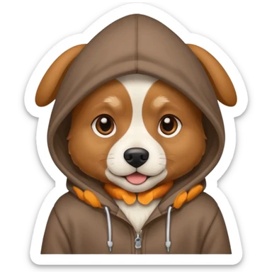 Dog with a hoodie sticker