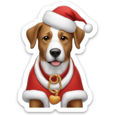 père noël qui frappe un chien sticker